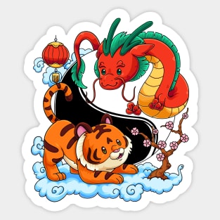 Yin Yang Tiger and Dragon: Year of the Dragon Sticker